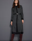 Marc Cain midi-jurk met grafisch patroon – Black and White
