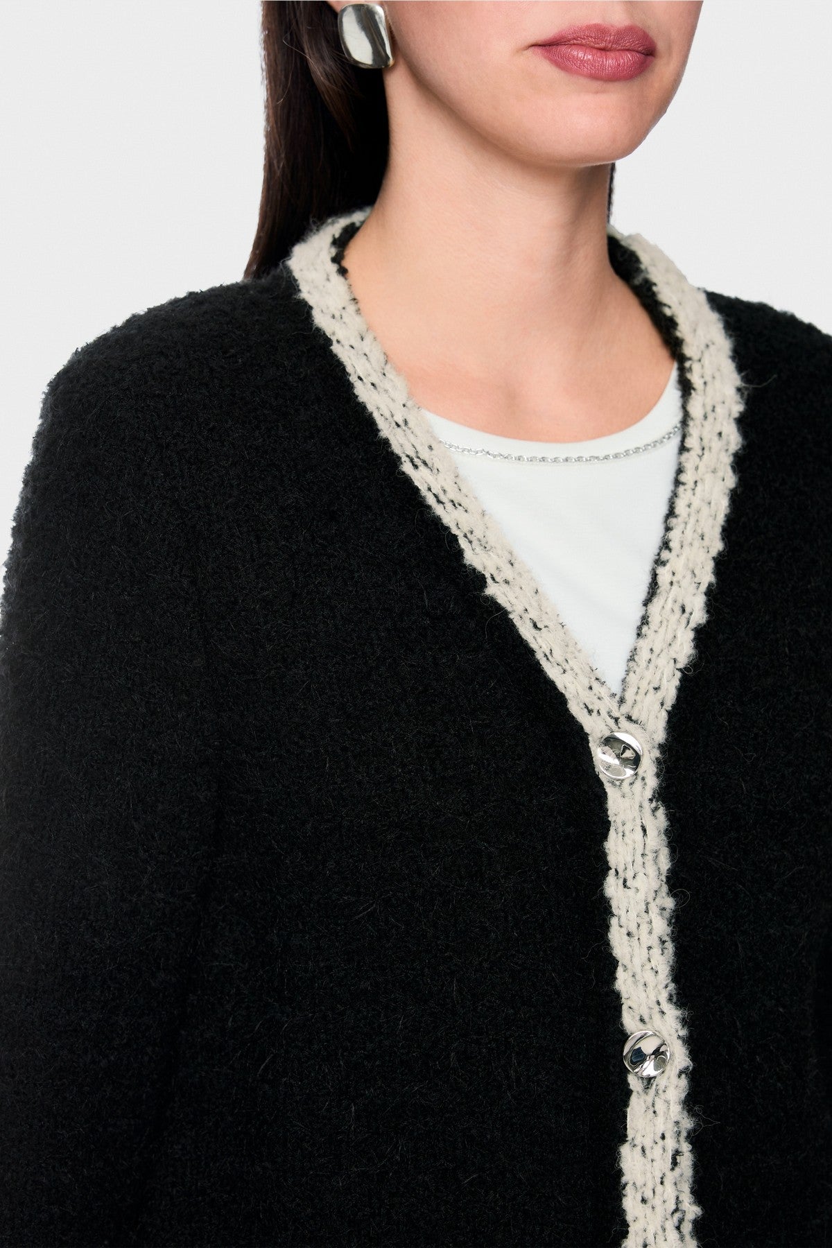 Marc Cain bouclé-vest Gebreid in Duitsland – Black New