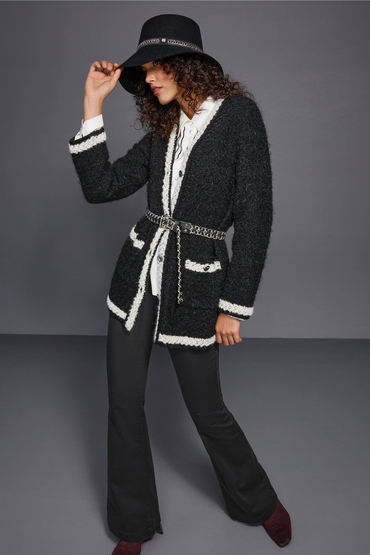 Marc Cain bouclé-vest Gebreid in Duitsland – Black New