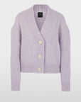 Marc Cain cropped vest in Purple Rose met oversized schouders en knoopsluiting
