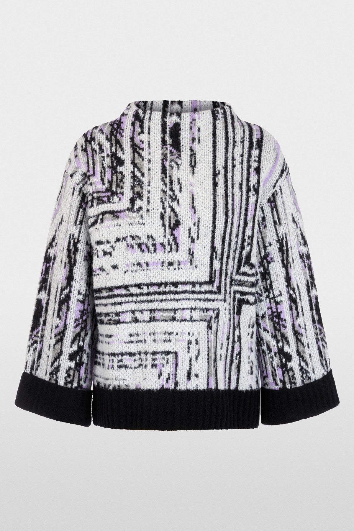 Marc Cain wijde trui met grafische print in Vapor Blue