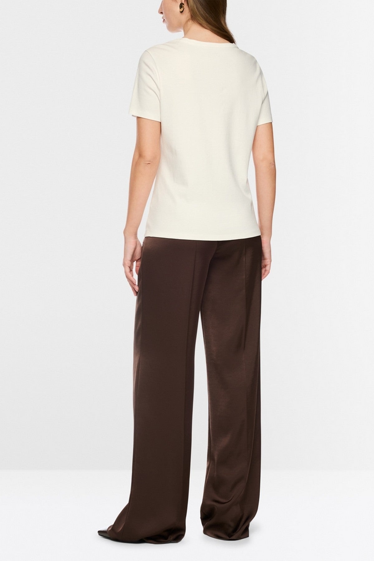 Marc Cain egelshirt met siersteentjes Off-White – BC 48.32 J67 | 110