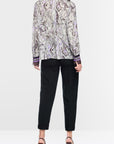 Marc Cain blouse met strik en print – Purple Rose
