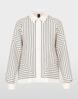 Marc Cain geometrische blouse in White and Black van viscose-zijde mix