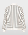 Marc Cain geometrische blouse van zijden mix – White and Black