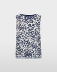 BC6102M02 Marc Cain gebreide top Knitted in Germany in Bright Ecru met luipaardprint en volants aan de zoom