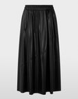Marc Cain midi-rok in leerlook in Black New met asymmetrische naad