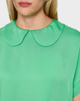 Marc Cain Collections - Soepelvallende blouse met korte mouwen - Bright Jade - AC 51.21 W08 | 550