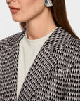 Marc Cain - ZC 34.15 J39 | 836 - Blazer revers dessin - stone zwart