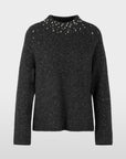 Elegante trui van zachte alpacamix met glinsterende siersteentjes, lurexdetails, opstaande kraag en lange mouwen voor stijlvolle looks. Kleur is anthraciet.