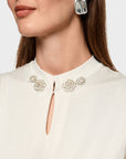 Marc Cain - ZC 48.16 J14 | 182 - Shirt glinsterende bloemen - stone