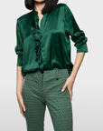 Marc Cain - ZC 51.24 W78 | 556 - Blouse zijde met volants - groen
