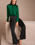 Marc Cain - ZC 51.24 W78 | 556 - Blouse zijde met volants - groen