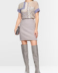 Marc Cain - ZC 55.02 J56 | 702 - Shirtbloes zijde dessin - llight taupe