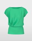 Marc Cain Collections shirt in bright jade groen met ronde hals en korte mouwen.