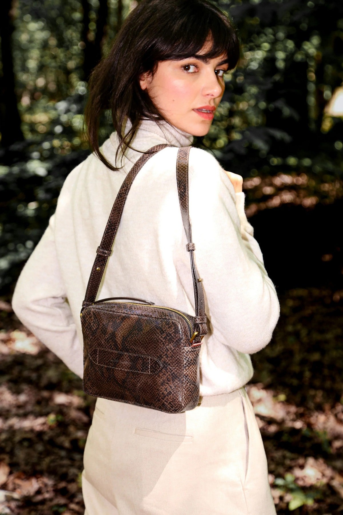 Marie Martens Bento schoudertas – Brown Python
