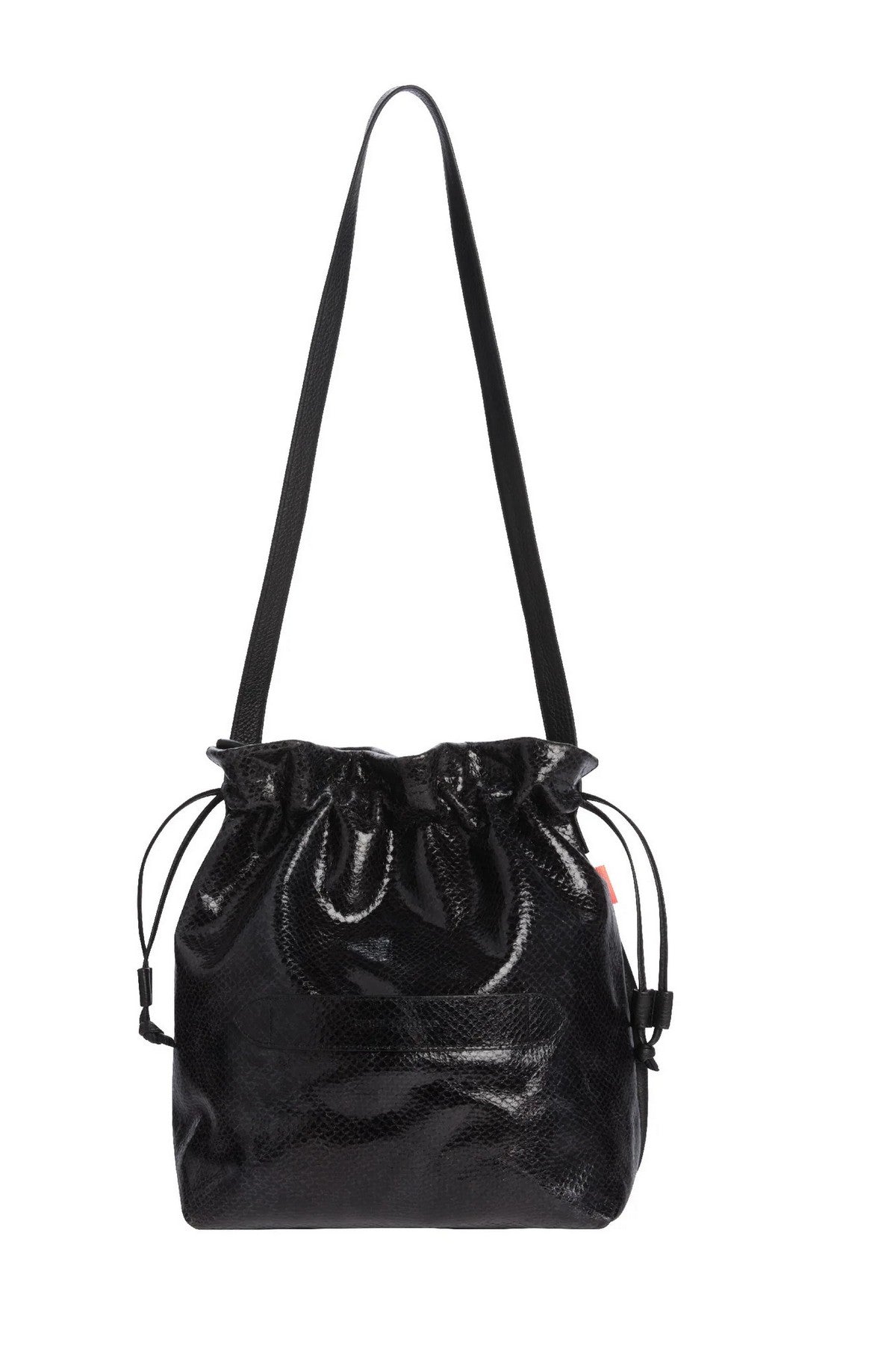 Marie Martens Bucket Amigo leren bucket bag met pythonlook en verstelbare schouderriem
