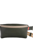Marie Martens Coachella crossbody- en heuptas in Dark Green generfd leer