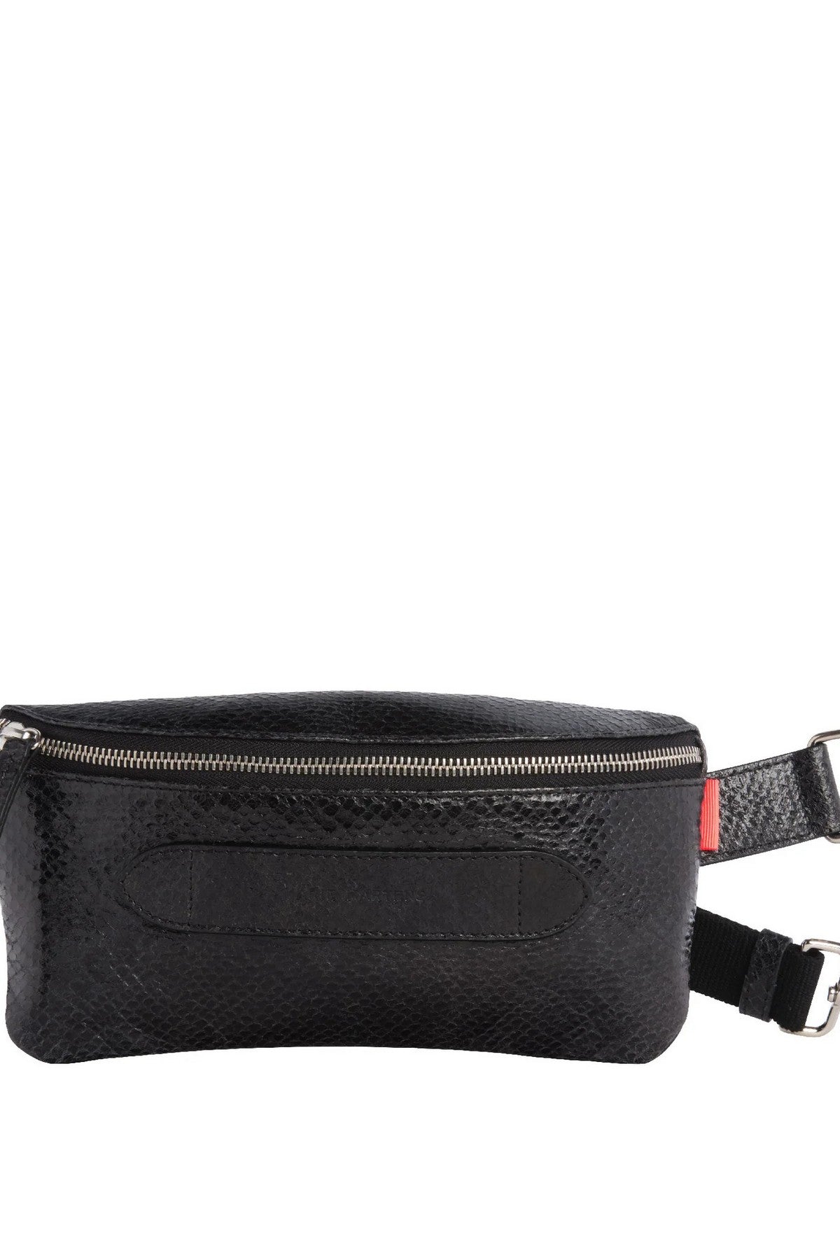 Marie Martens Coachella crossbody- en heuptas in zwart pythonprint leer