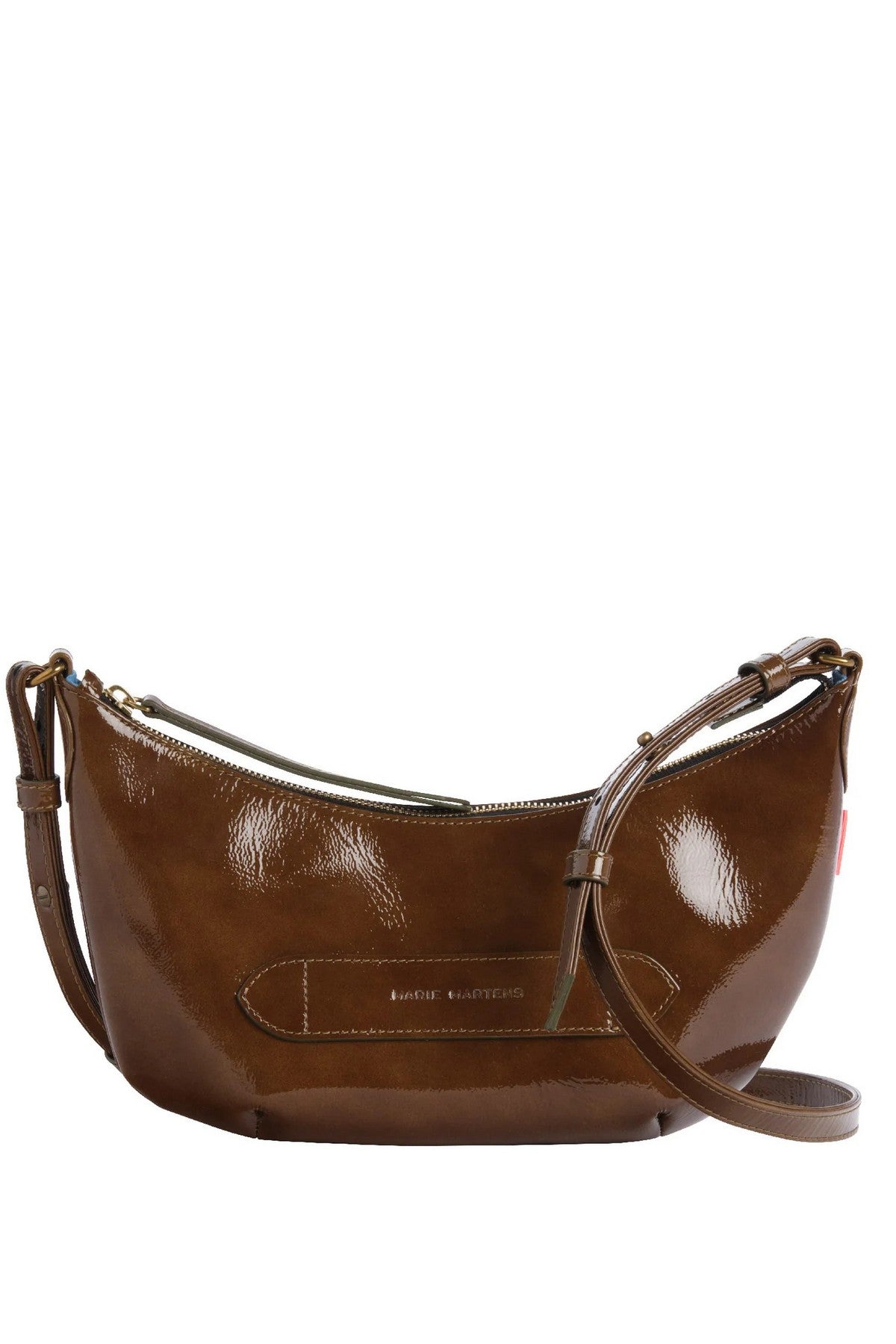 Marie Martens Baby Smile Mini crossbodytas in khakigroen vintage crinkle lakleer