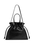 Marie Martens - Big amigo croco - Handtas croco textuur - black