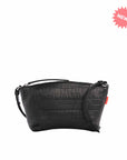 COACHELLA clutch van Marie Martens, elegante leren crossbody of schoudertas met pompon en verstelbare riem