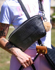 Marie Martens - Coachella XL croco - Heuptas XL - black