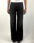 Mother The Roller Sneak zwarte flared jeans in Spiked Hair Art