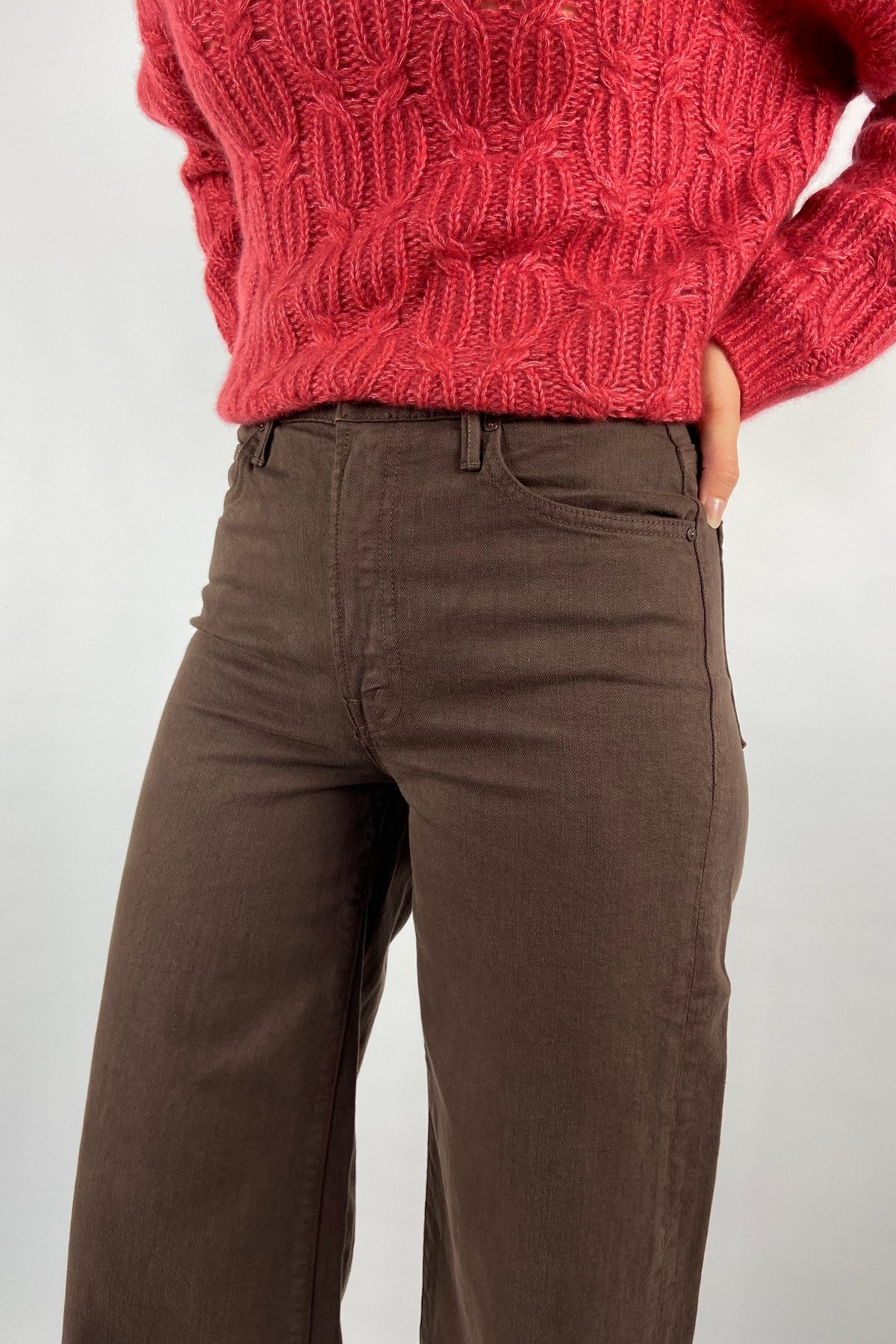 MOTHER The Undercover Sneak wide leg jeans – Chocolate