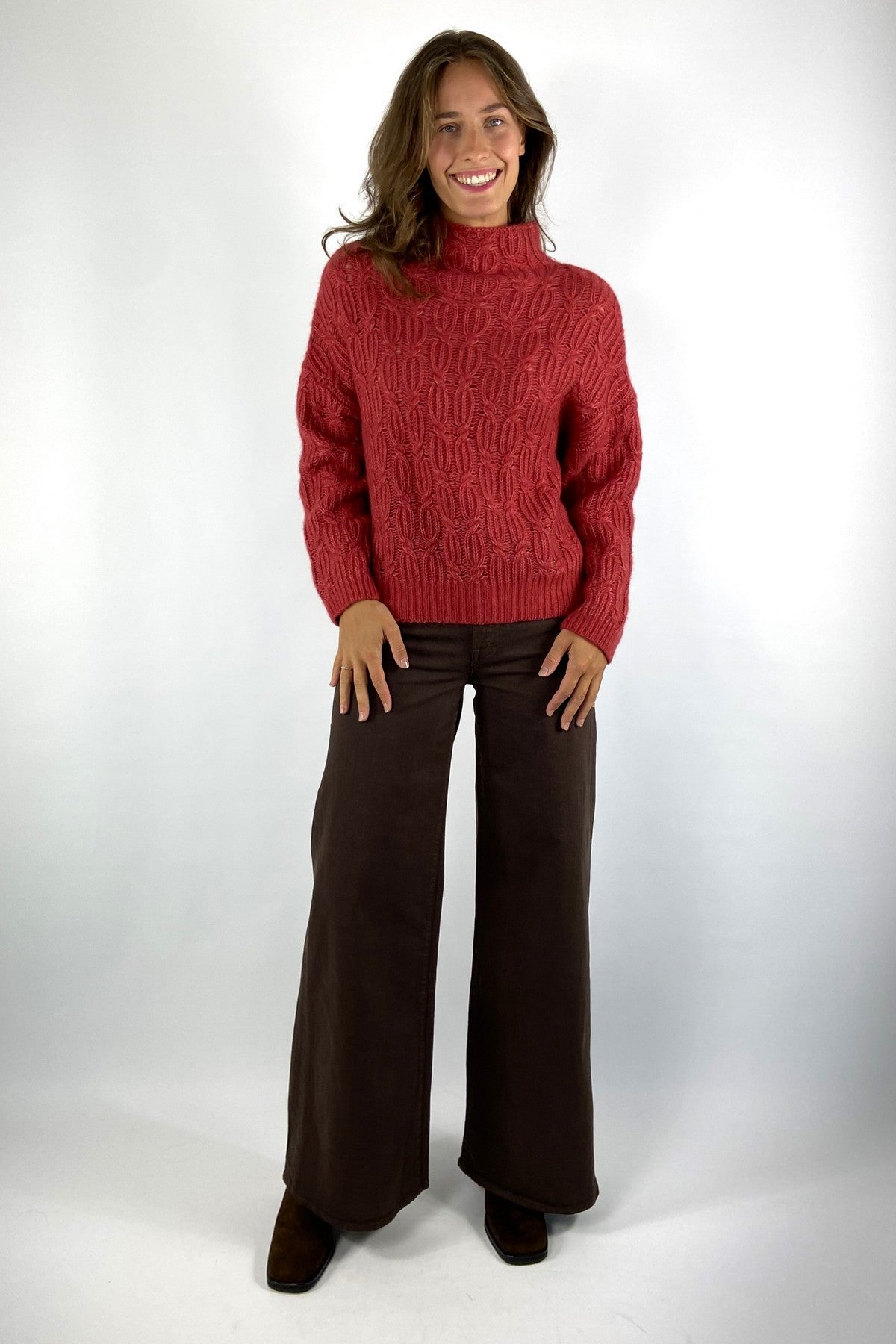 MOTHER The Undercover Sneak wide leg jeans – Chocolate