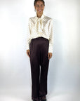 Natan FORCE-JAAP28 zijden stippenblouse met strik – Ecru