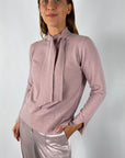 Natan - Mia-woolcash-133 - Pull knoopkraag - poederrose