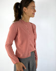 Natan Oliana-aircash cardigan wol & kasjmier – Flamingoroze