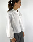 Natan FANNY-NCCG10 popelineblouse met pofmouwen – Wit