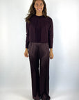 Natan Ovni-merinos1 kort vest wol – Aubergine Foncé