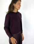 Natan Ovni-merinos1 kort vest wol – Aubergine Foncé