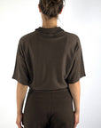 Oscar The Collection Jackie polo top relaxed fit – Espresso