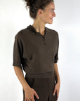 Oscar The Collection Jackie polo top relaxed fit – Espresso