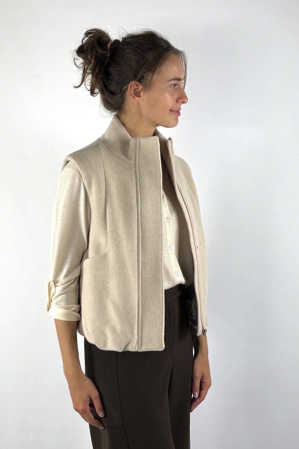 Oscar The Collection Rick Jacket bodywarmer met opstaande kraag – Macademia