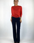 Oscar The Collection Laure trousers high waist flare – Midnight Blue
