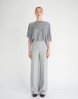 Mia Top Oscar The Collection in Imperial Grey met losse col en wijde halflange mouwen