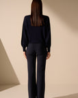 Oscar The Collection - Gemma top - Trui ballonmouwen - navy