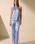 Oscar The Collection - Zane top - Top satin sjaalsluiting - sky blue