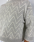 Peserico - A99337F05 - Pull zigzag - grijs ecru