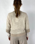 Peserico - A99360F12K - Gillet kort bicolor alpaca - ecru sepia
