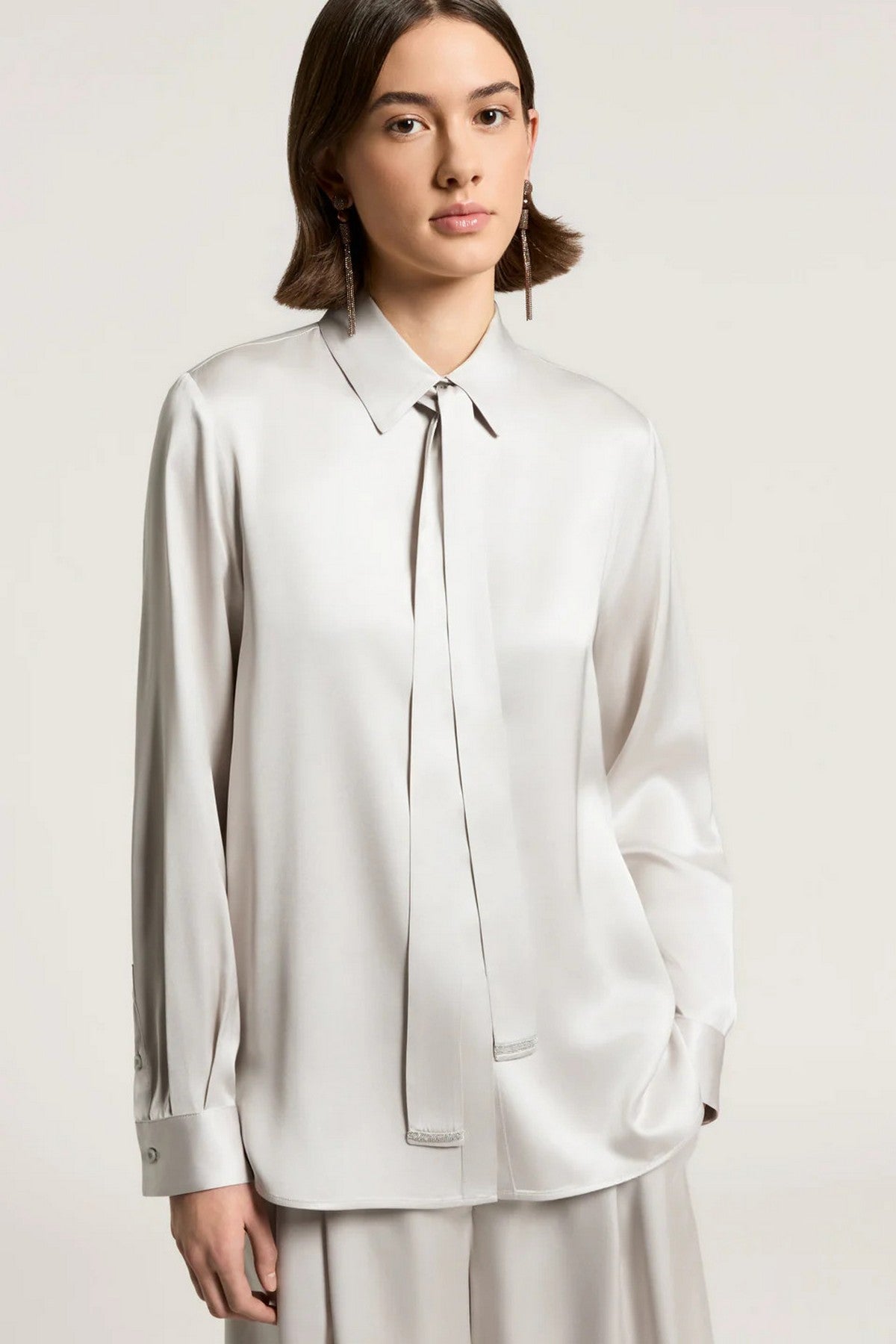 Peserico satijnen blouse van viscose met Punto Luce