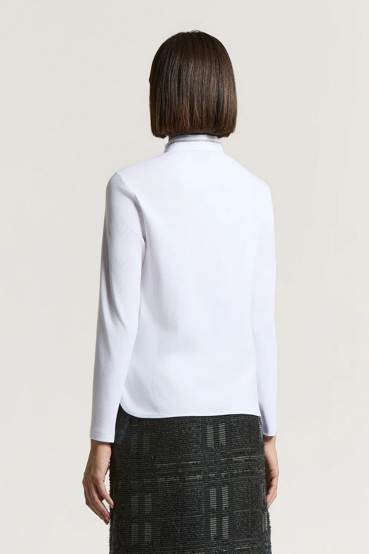 Peserico - A06699J0 | A00 - Bloes popeline detail kraag - FLASH WHITE
