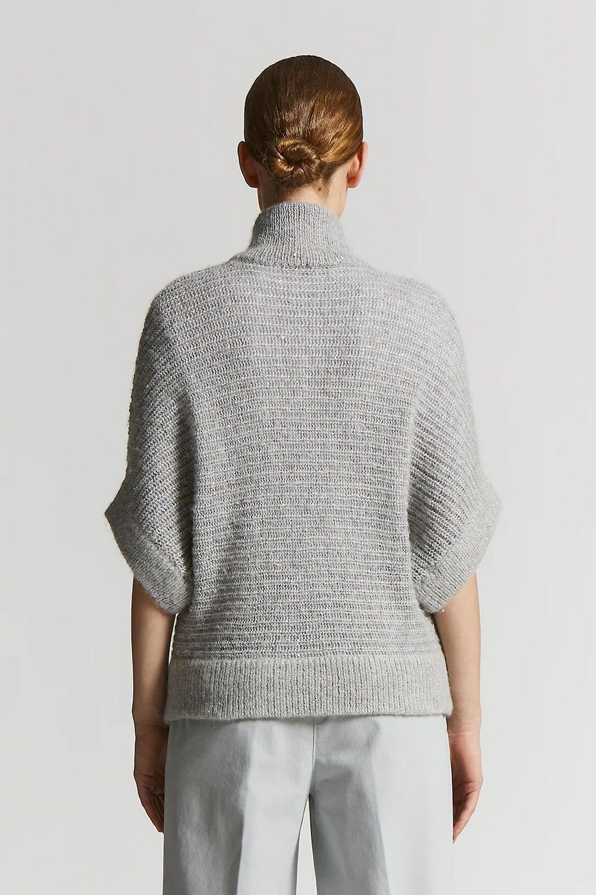 Peserico - A99352F03 - Gillet capemodel met rits - silver salt