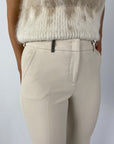 Peserico - P04718 | 045 - Broek cigarette viscosestretch - amber beige