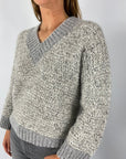 Peserico - S99405F03 - Pull V - grijs beige